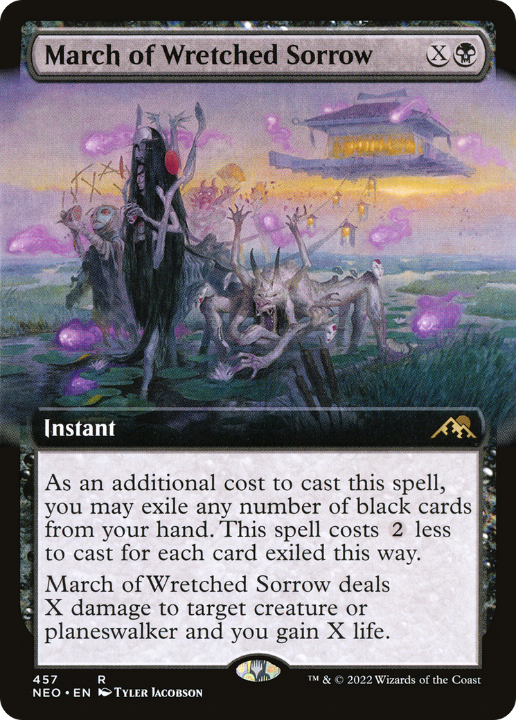 Image of March of Wretched Sorrow (Extended Art) (NEO-457) - Kamigawa: Neon Dynasty: (Extended Art) Foil