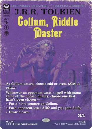 Image of Gollum, Riddle Master (Borderless) (HOB-241) - The Hobbit Foil