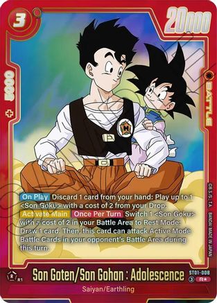Image of Son Goten/Son Gohan : Adolescence (Alternate Art) (ST01-008) - Story Booster 01 Holofoil