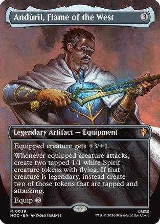 Image of Anduril, Flame of the West (Borderless) (HOC-039) - The Hobbit: Eternal-Legal Foil