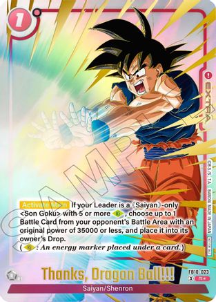 Image of Thanks Dragon Ball!!! (Limited Pack 26-27 WAVE2) (FB10-023) - Tournament and Championship Promos Holofoil