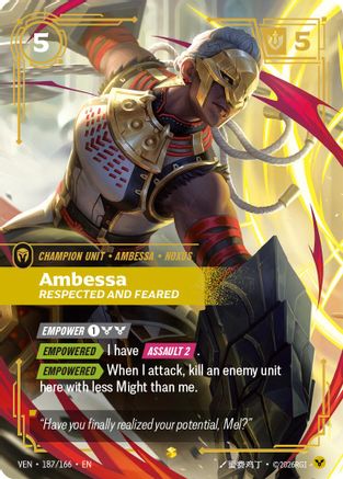 Image of Ambessa, Respected and Feared (Overnumbered) (187/166) - Vendetta Foil