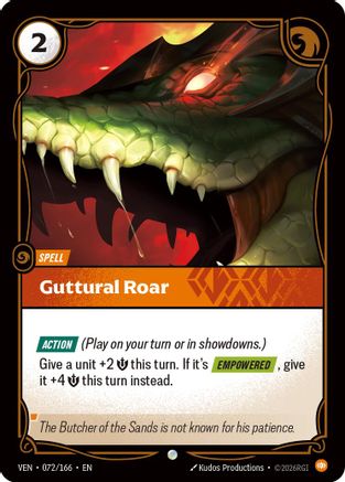 Image of Guttural Roar (072/166) - Vendetta Foil