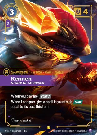 Image of Kennen, Storm of Shuriken (Alternate Art) (113a/166) - Vendetta Foil