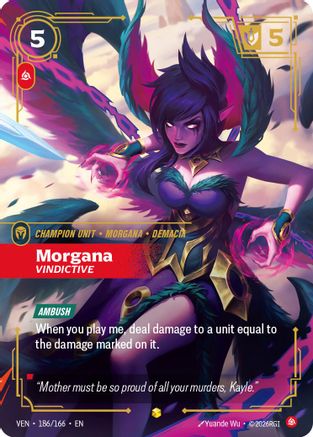Image of Morgana, Vindictive (Overnumbered) (186/166) - Vendetta Foil