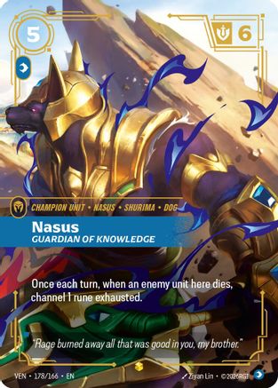 Image of Nasus, Guardian of Knowledge (Overnumbered) (178/166) - Vendetta Foil