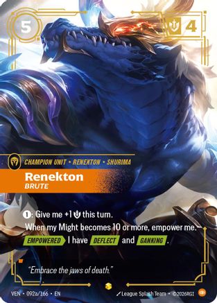 Image of Renekton, Brute (Alternate Art) (092a/166) - Vendetta Foil