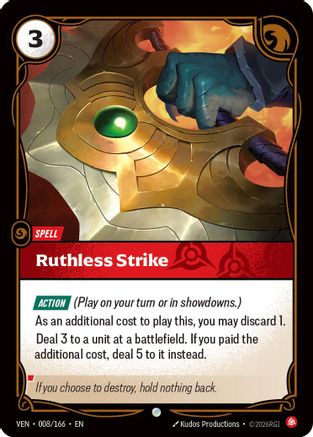Image of Ruthless Strike (008/166) - Vendetta Foil