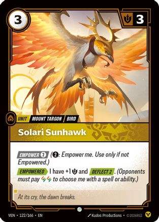 Image of Solari Sunhawk (122/166) - Vendetta Foil