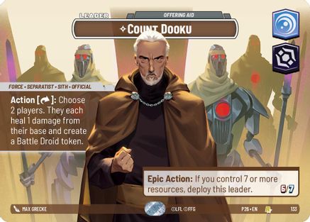 Image of Count Dooku - Offering Aid (133) - Galactic Championship 2026 Foil