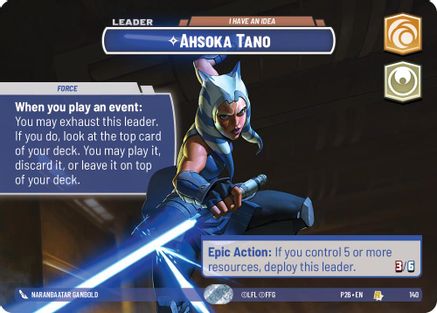 Image of Ahsoka Tano - I Have an Idea (Prize Wall) (140) - Galactic Championship 2026