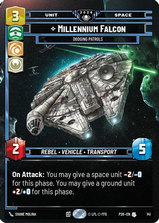 Image of Millennium Falcon - Dodging Patrols (Prize Wall) (141) - Galactic Championship 2026