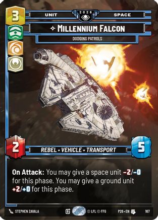 Image of Millennium Falcon - Dodging Patrols (167) - Galactic Championship 2026 Foil