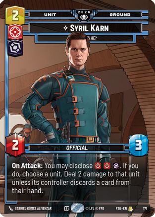 Image of Syril Karn - Where Is He? (171) - Galactic Championship 2026 Foil