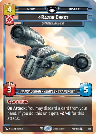 Image of Razor Crest - Outfitted Armament (198) - Galactic Championship 2026 Foil