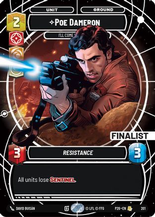 Image of Poe Dameron - I'll Come Back For You (201) - Galactic Championship 2026 Foil