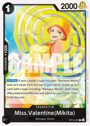 Image of Miss.Valentine(Mikita) (Tournament Pack 2026 Vol. 3) (OP14-087) - One Piece Promotion Cards