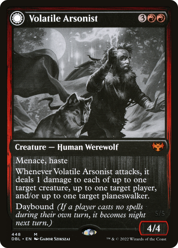 Image of Volatile Arsonist (DBL-448) - Innistrad: Double Feature: (Double Faced Transform) Foil