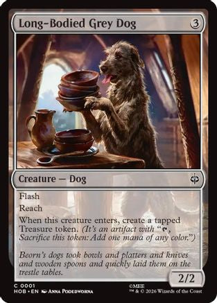Image of Long-Bodied Grey Dog (HOB-001) - The Hobbit