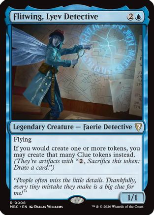Image of Flitwing, Lyev Detective (-008) - Mystery Booster Commander Edition Foil