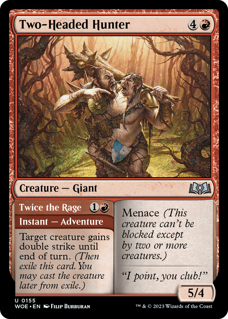 Image of Two-Headed Hunter (WOE-155) - Wilds of Eldraine Foil