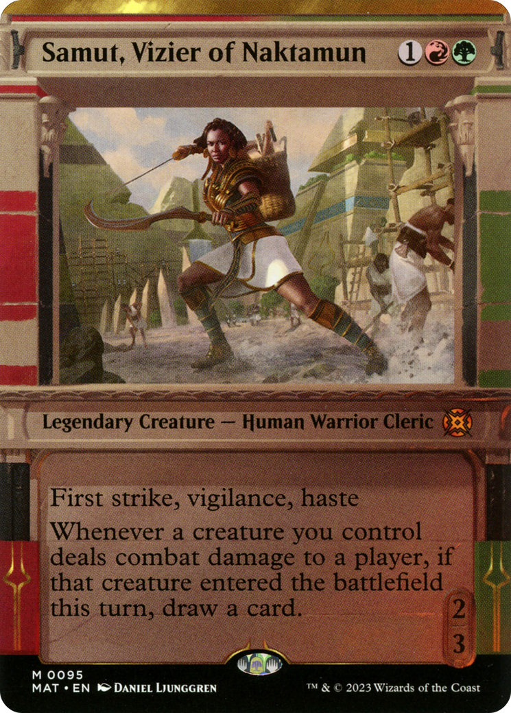 Image of Samut, Vizier of Naktamun (Showcase) (MAT-095) - March of the Machine: The Aftermath: (Showcase) (Borderless)