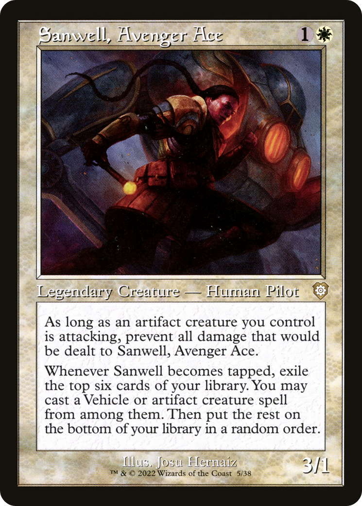 Image of Sanwell, Avenger Ace (Retro Frame) (BRC-005) - The Brothers' War Commander