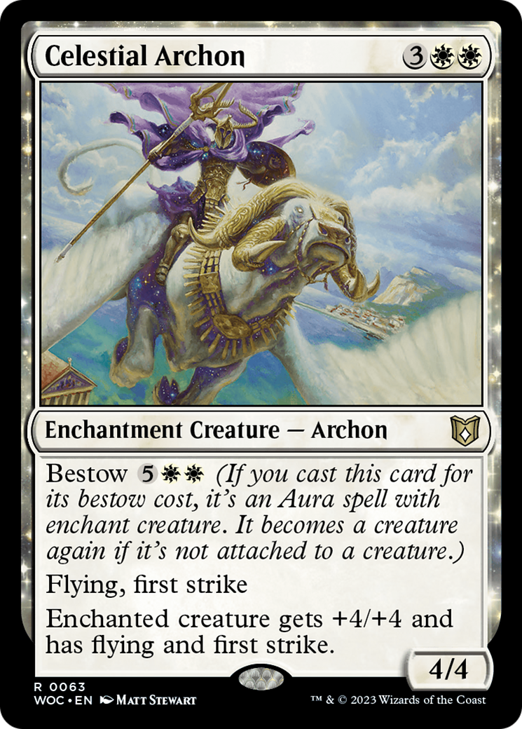 Image of Celestial Archon (WOC-063) - Wilds of Eldraine Commander: (enchantment)