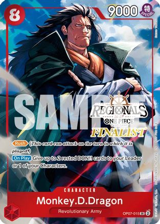 Image of Monkey.D.Dragon (Regionals Finalist Card Set 26-27 Vol.2) (OP07-015) - One Piece Promotion Cards Foil