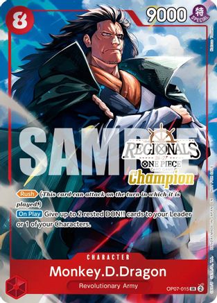 Image of Monkey.D.Dragon (Regionals Champion Card Set 26-27 Vol.2) (OP07-015) - One Piece Promotion Cards Foil