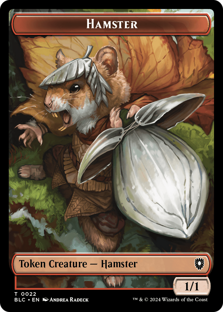 Image of Hamster (TBLC-022) - Bloomburrow Commander Tokens Foil