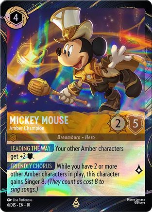 Image of Mickey Mouse - Amber Champion (6) - Disney Lorcana Promo Cards Holofoil