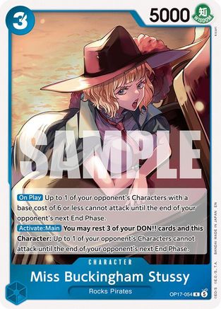 Image of Miss Buckingham Stussy (OP17-054) - The World's Strongest Warriors Foil