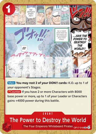 Image of The Power to Destroy the World (OP17-018) - The World's Strongest Warriors