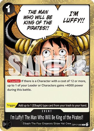 Image of I'm Luffy!! The Man Who Will Be King of the Pirates!! (OP17-096) - The World's Strongest Warriors Foil