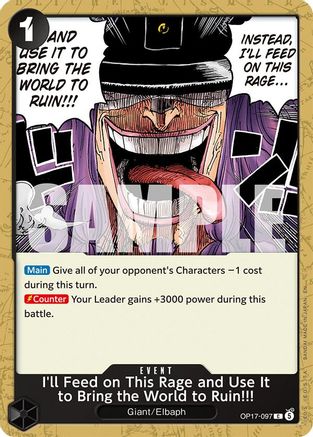 Image of I'll Feed on This Rage and Use It to Bring the World to Ruin!!! (OP17-097) - The World's Strongest Warriors