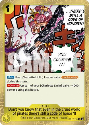 Image of Don't you know that even in the cruel world of pirates there's still a code of honor?!! (OP17-115) - The World's Strongest Warriors Foil