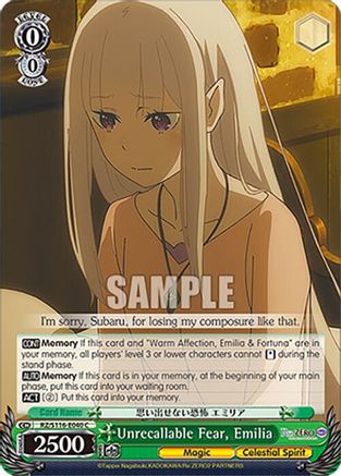 Image of Unrecallable Fear, Emilia (RZ/S116-E040) - Re:ZERO -Starting Life in Another World- Vol.3