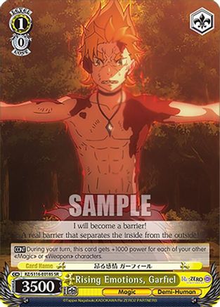 Image of Rising Emotions, Garfiel (SR) (RZ/S116-E018S) - Re:ZERO -Starting Life in Another World- Vol.3