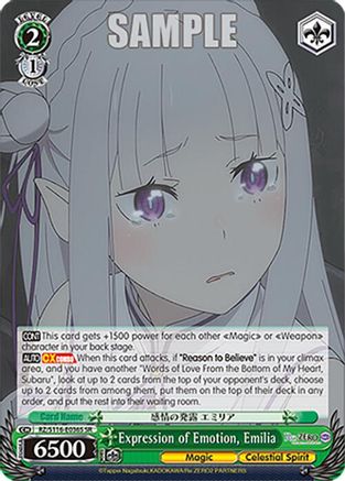 Image of Expression of Emotion, Emilia (SR) (RZ/S116-E036S) - Re:ZERO -Starting Life in Another World- Vol.3