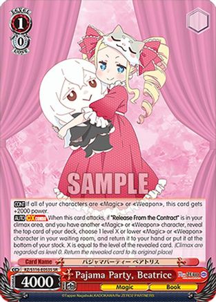 Image of Pajama Party, Beatrice (SR) (RZ/S116-E053S) - Re:ZERO -Starting Life in Another World- Vol.3