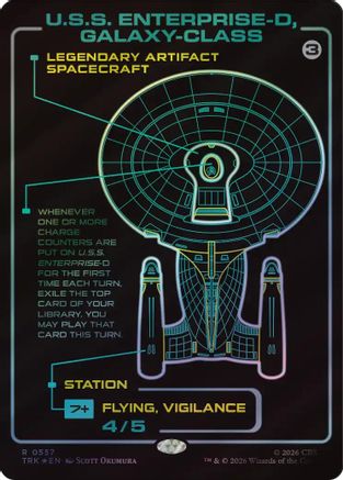 Image of U.S.S. Enterprise-D, Galaxy-Class (Surge Foil) (TRK-557) - Star Trek Foil