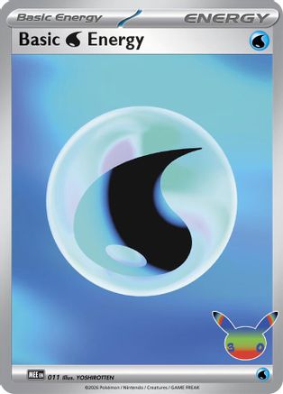 Image of Basic Water Energy (30th Celebration) 011  - Holofoil MEE Mega Evolution Energies - Futuristic Rare