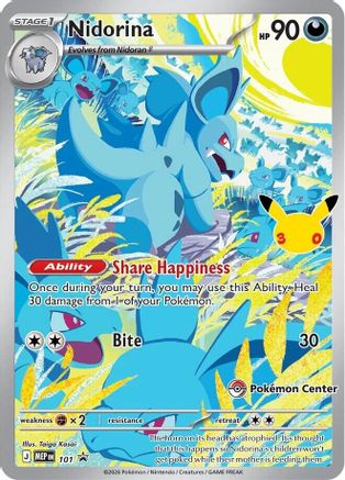 Image of Nidorina (30th Celebration) (Pokemon Center Exclusive) 101  - Holofoil ME Mega Evolution Promo - Promo