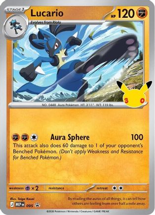 Image of Lucario (30th Celebration) 095  - Holofoil ME Mega Evolution Promo - Promo