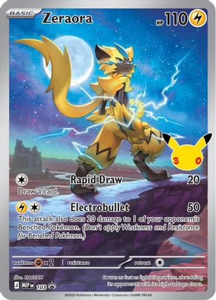 Image of Zeraora (30th Celebration) 103  - Holofoil ME Mega Evolution Promo - Promo
