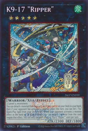 Image of K9-17 Ripper (Emblazoned Alternate Art) (26LP-EN010) - Limited Pack World Championship 2026 1st Edition