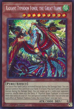 Image of Radiant Typhoon Fonix, the Great Flame (Secret Rare) (26LP-EN014) - Limited Pack World Championship 2026 1st Edition