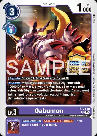 Image of Gabumon (World Championship 26-27 Store Championships Season 2 Top 4) (ST21-10) - Starter Deck 21: Hero of Hope Foil