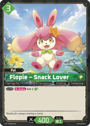 Image of Flopie - Snack Lover (ETD02-003) - TD02 Dawn of Palpagos GreenPurple